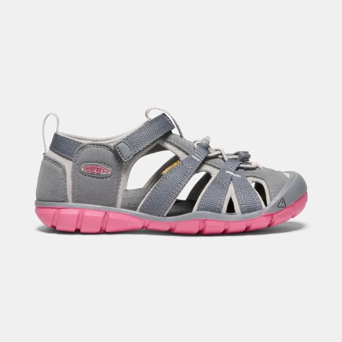 Sandales Keen Soldes | Sandale Keen Seacamp II Cnx Enfant Grise Rose (FRY345290)